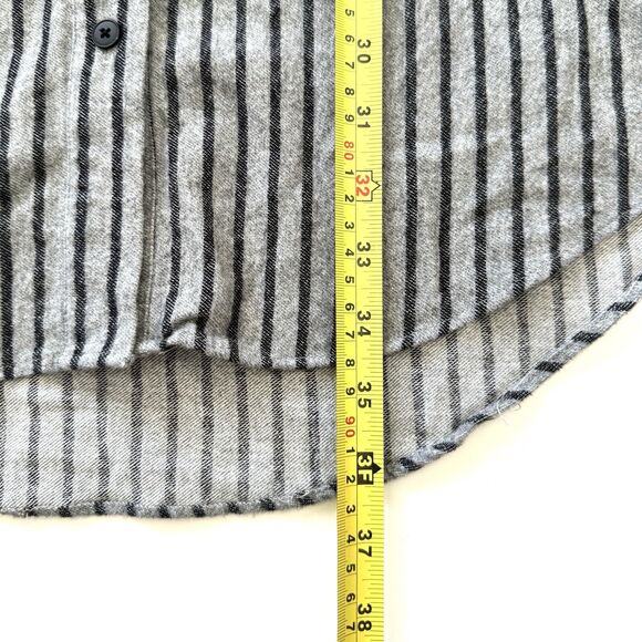 DEREK LAM 10 CROSBY Striped Tie Waist Mini Shirt Dress Long Slv Grey $395 - Picture 6 of 13